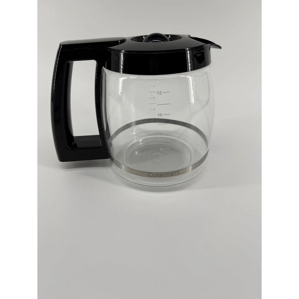 Cuisinart 12 Cup Replacement Glass Carafe Black Handle Lid Coffee Maker Part